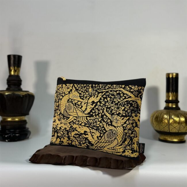 תיק קלאץ’ "2 ברבורים מוזהבים"