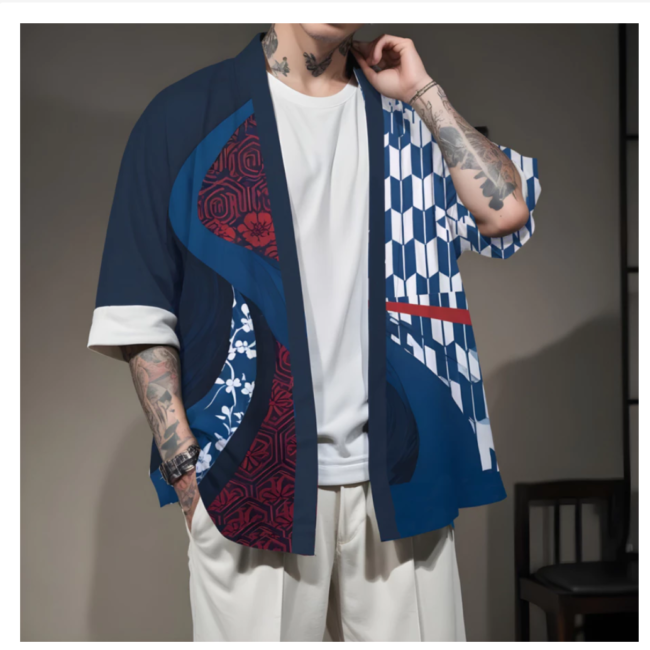 עליונית יפנית בסגנון יוקאטה Haori אופנתי לגברים ולנשים